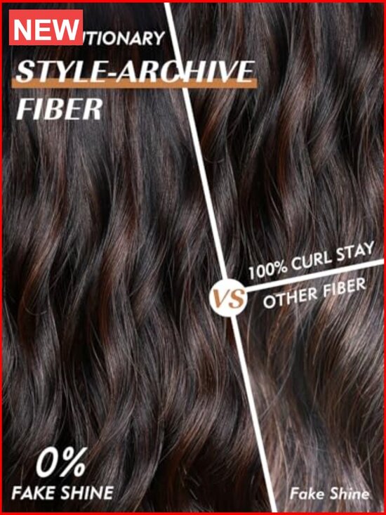 Short Wavy Bob Wig with Bangs for Women, Shoulder Length, Silky Soft Synthetic